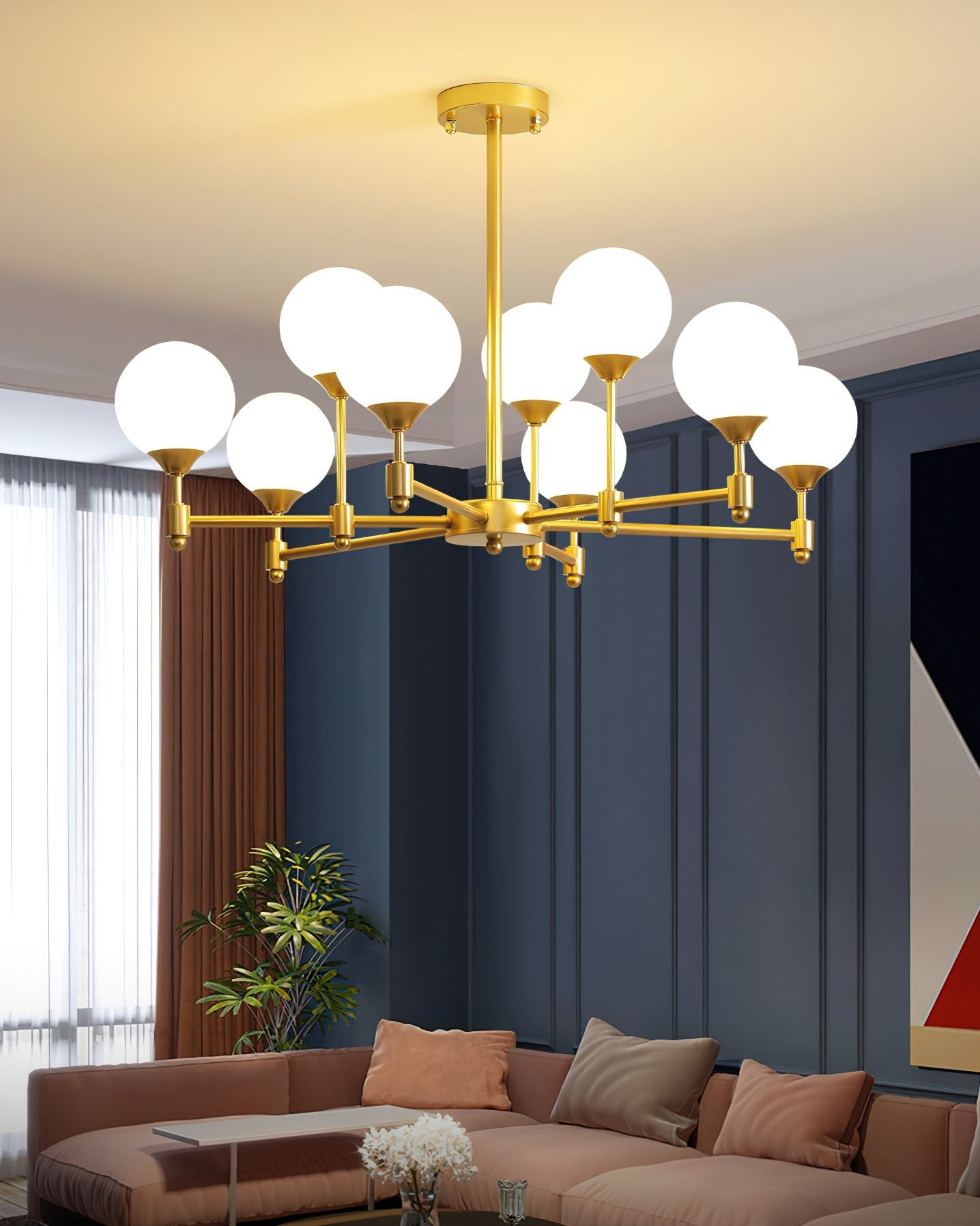 Solara Elegant Glass Chandelier-Neutral Decor