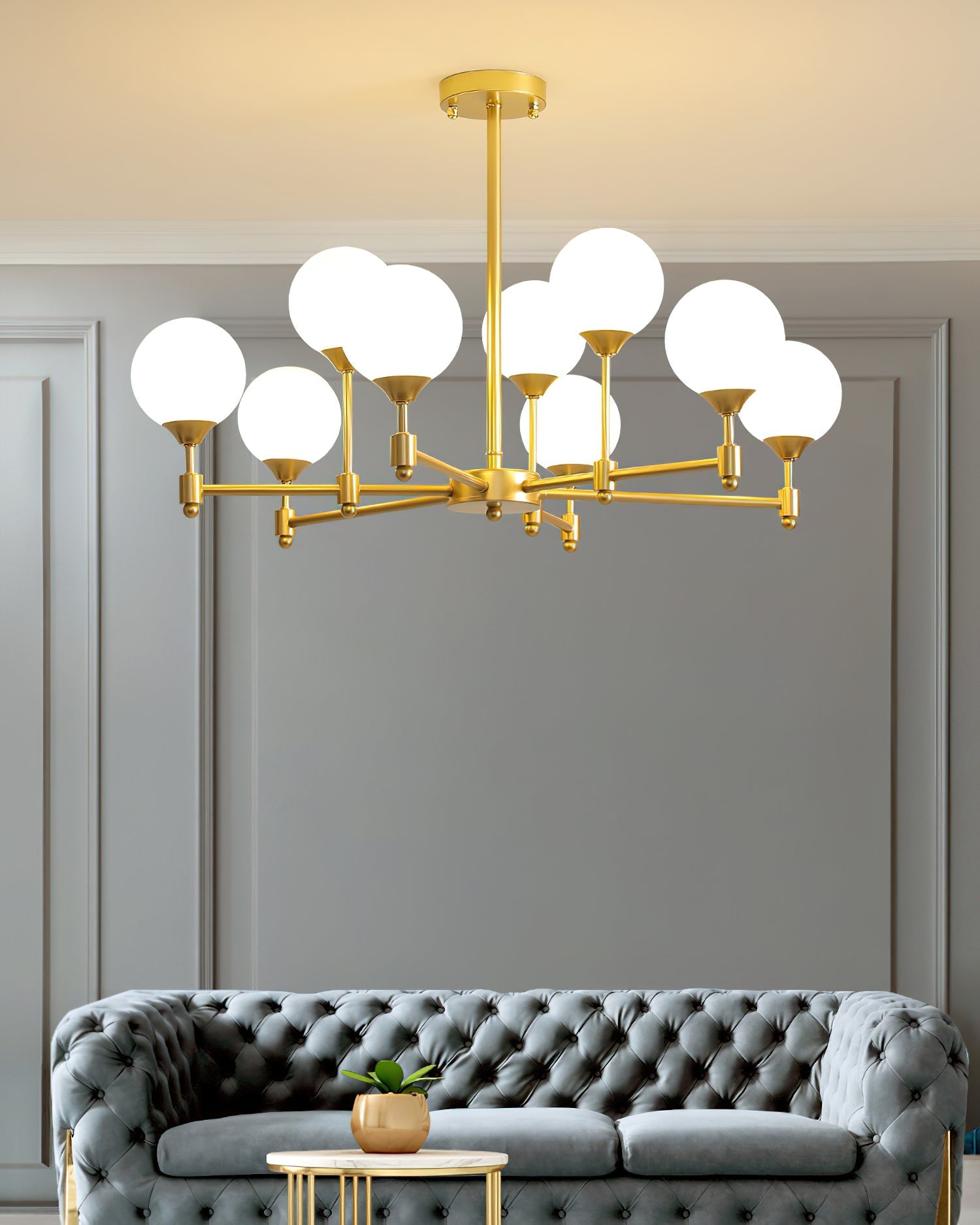 Solara Elegant Glass Chandelier-Neutral Decor