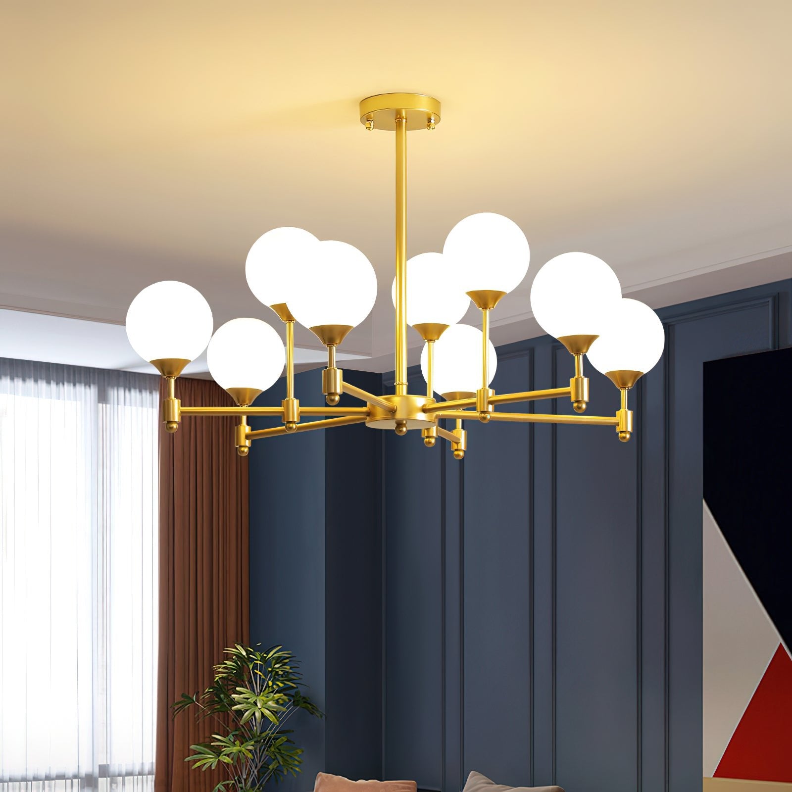 Solara Elegant Glass Chandelier-Neutral Decor