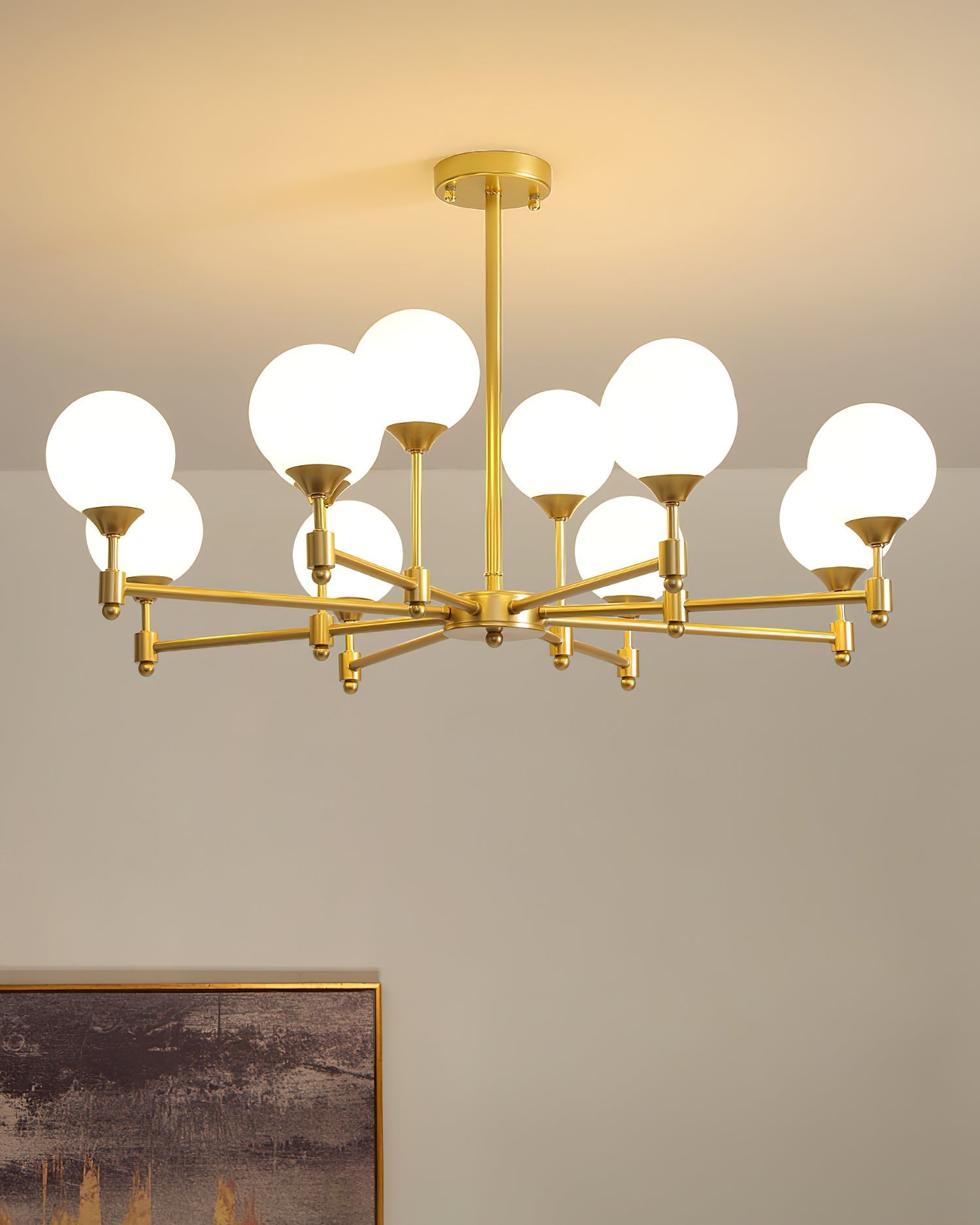Solara Elegant Glass Chandelier-Neutral Decor