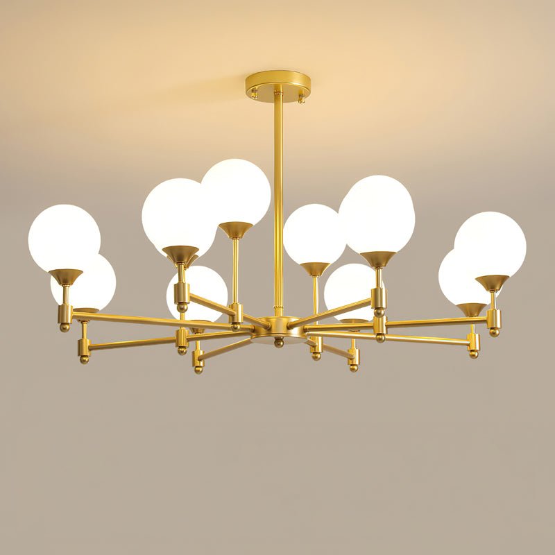 Solara Elegant Glass Chandelier-Neutral Decor