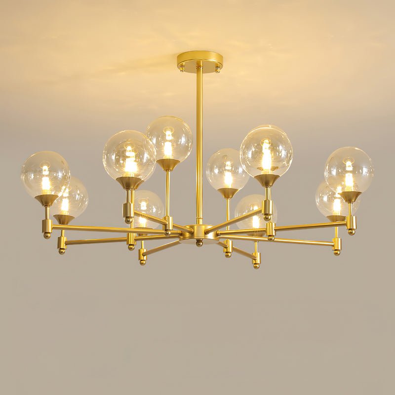 Solara Elegant Glass Chandelier-Neutral Decor