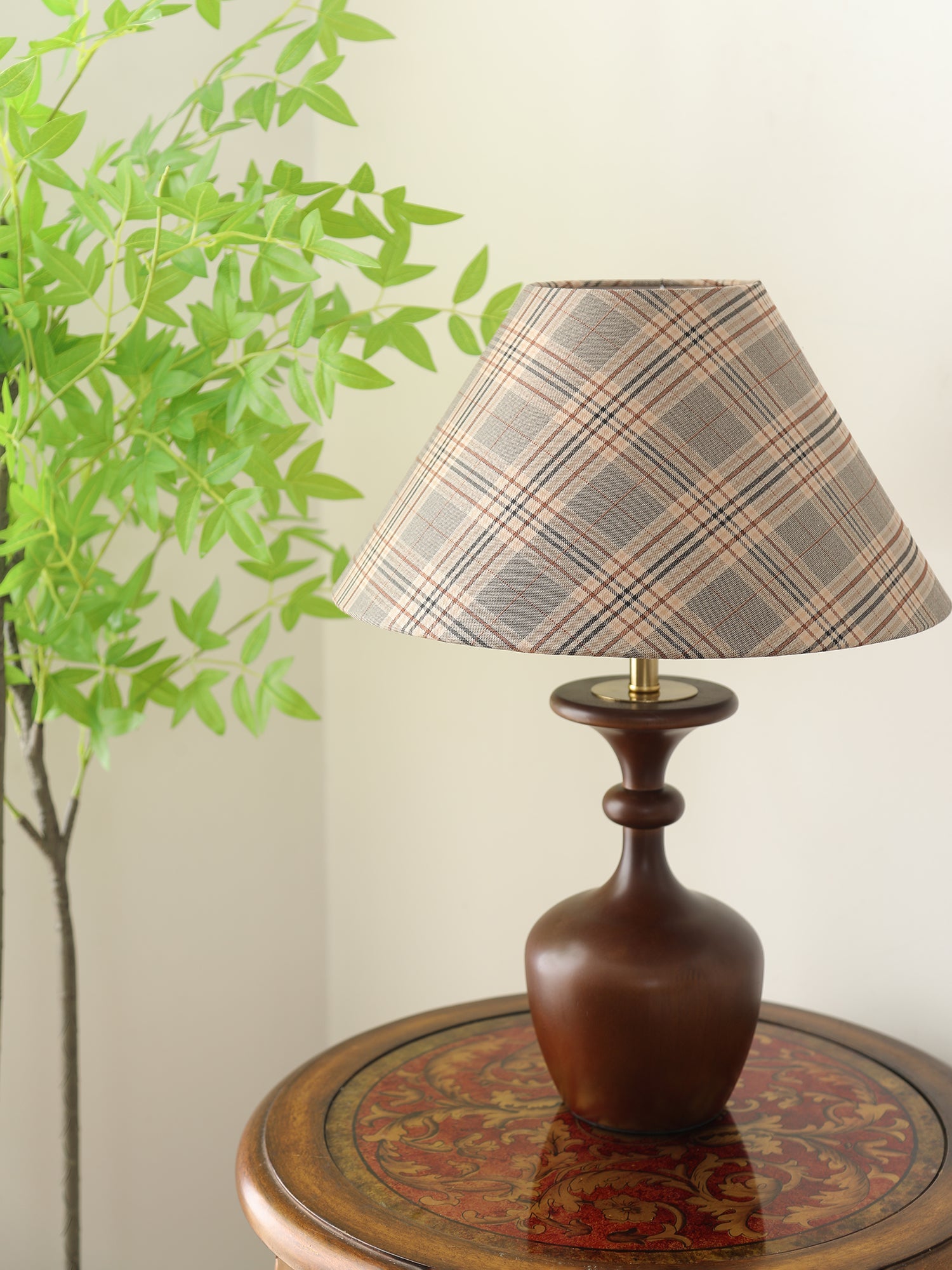 Alina Wood & Fabric Classic Table Lamp-Neutral Decor