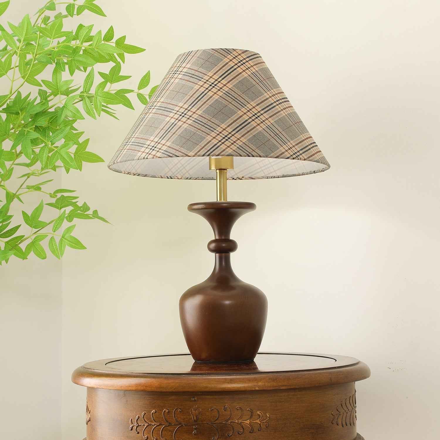 Alina Wood & Fabric Classic Table Lamp-Neutral Decor