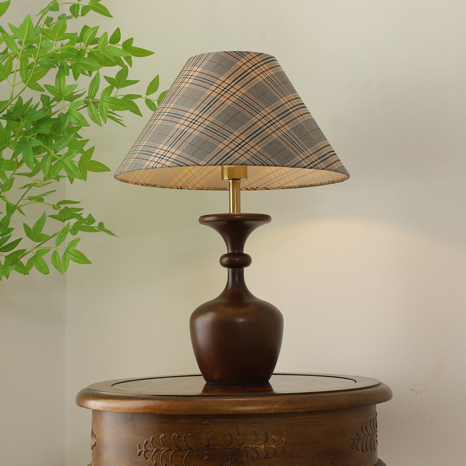 Alina Wood & Fabric Classic Table Lamp-Neutral Decor