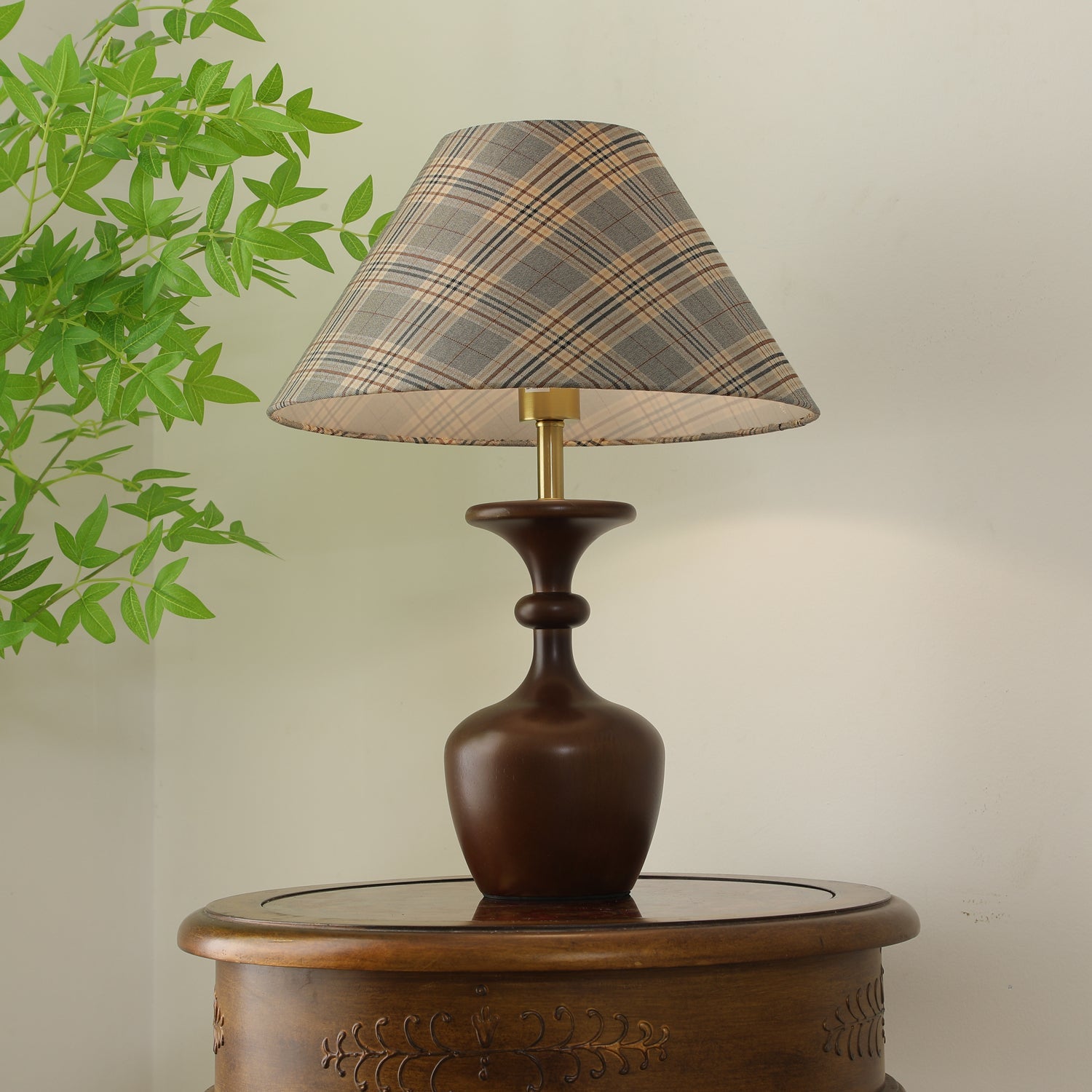 Alina Wood & Fabric Classic Table Lamp-Neutral Decor