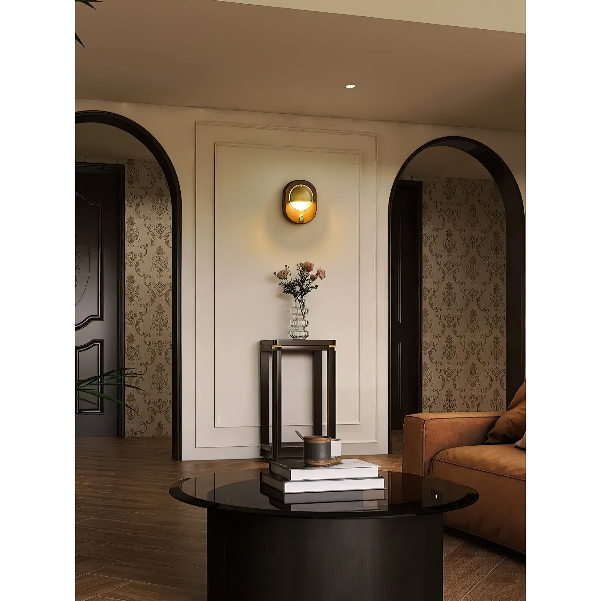 Alfi Wall Lamp shown with the Walnut color option.