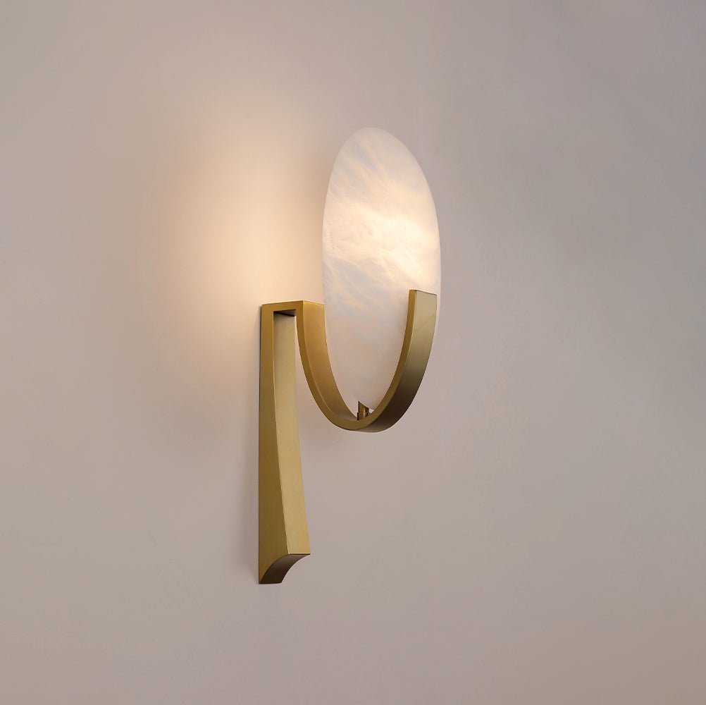 Avey Minimalist Alabaster Wall Lamp-Neutral Decor