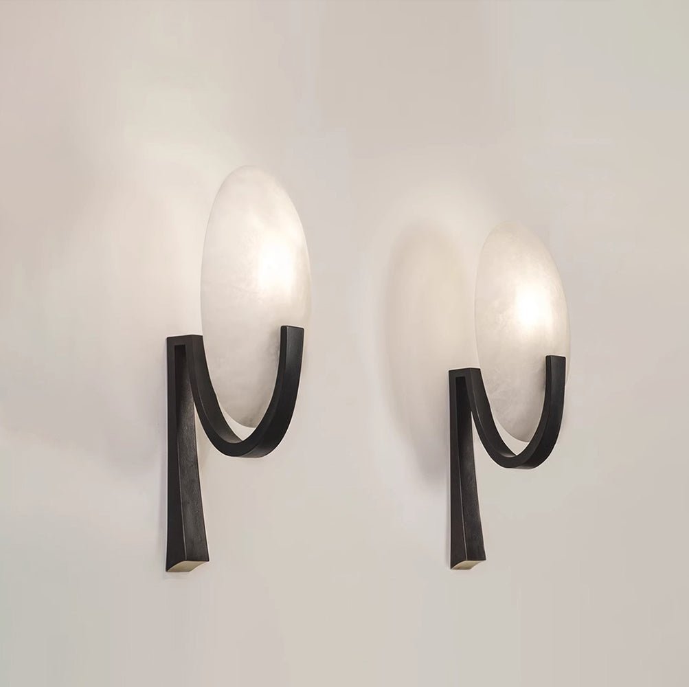 Avey Minimalist Alabaster Wall Lamp-Neutral Decor