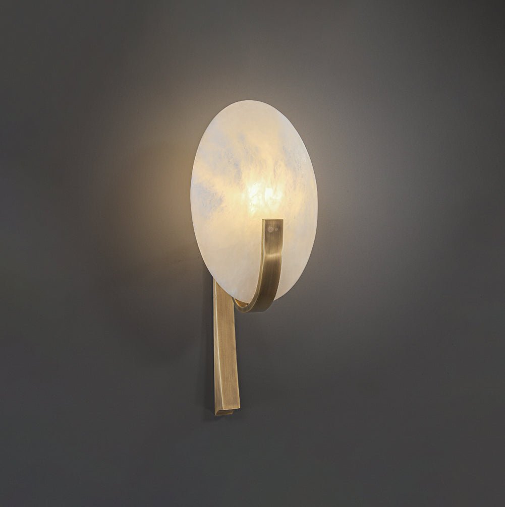 Avey Minimalist Alabaster Wall Lamp-Neutral Decor