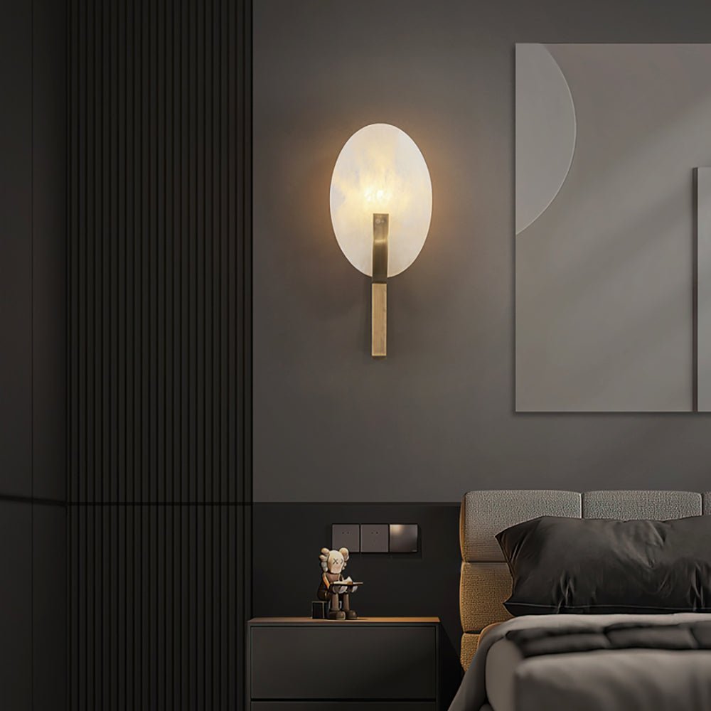 Avey Minimalist Alabaster Wall Lamp-Neutral Decor
