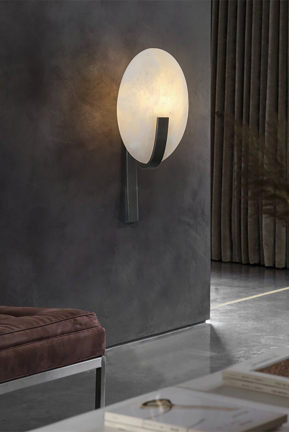 Avey Minimalist Alabaster Wall Lamp-Neutral Decor