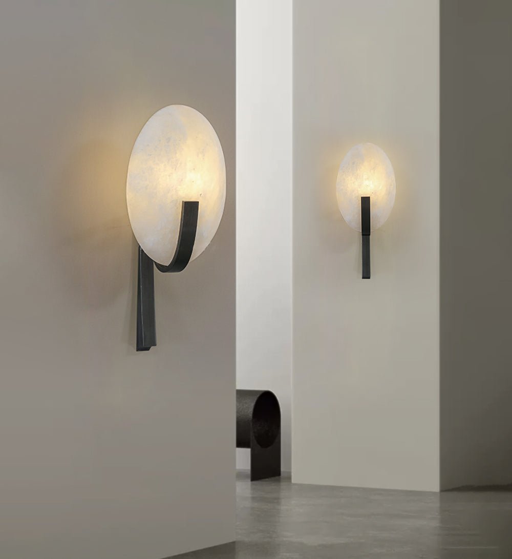 Avey Minimalist Alabaster Wall Lamp-Neutral Decor