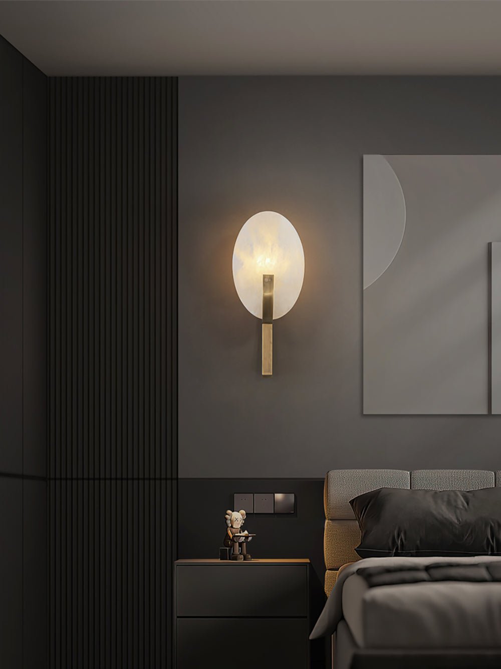 Selene Modern Alabaster Wall Lamp-Neutral Decor