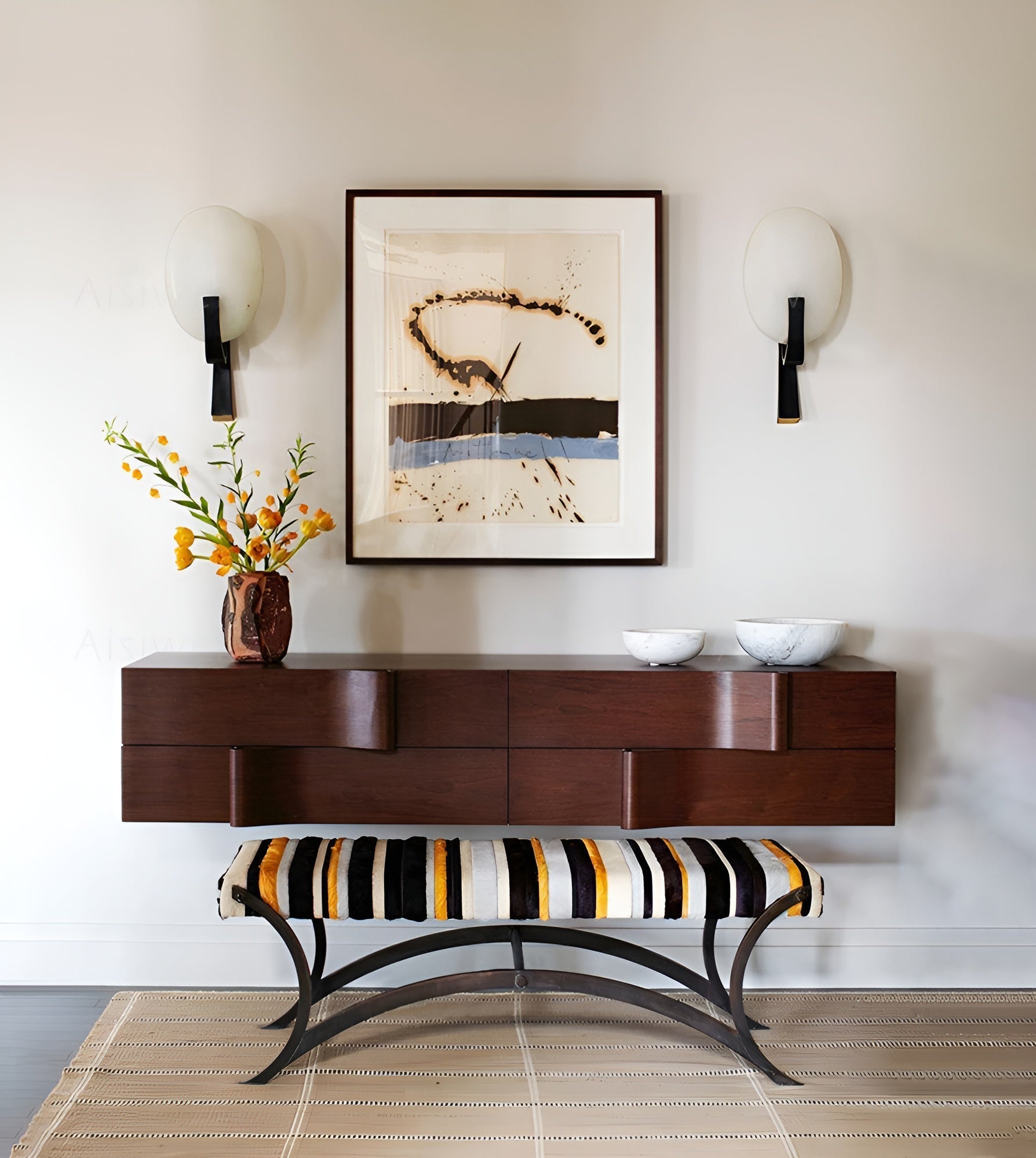 Avey Minimalist Alabaster Wall Lamp-Neutral Decor