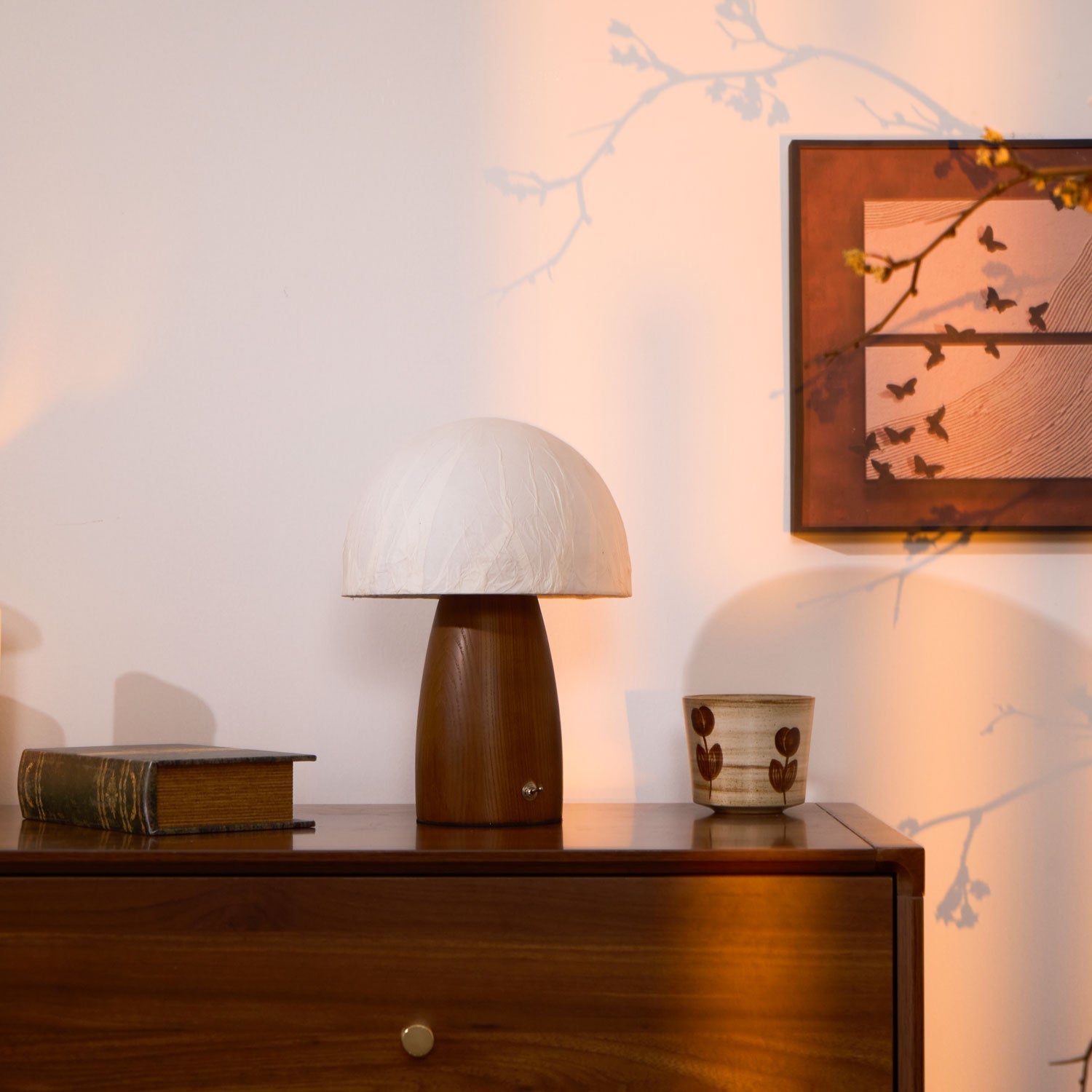 Nimbus Wood & Fabric Table Lamp-Neutral Decor