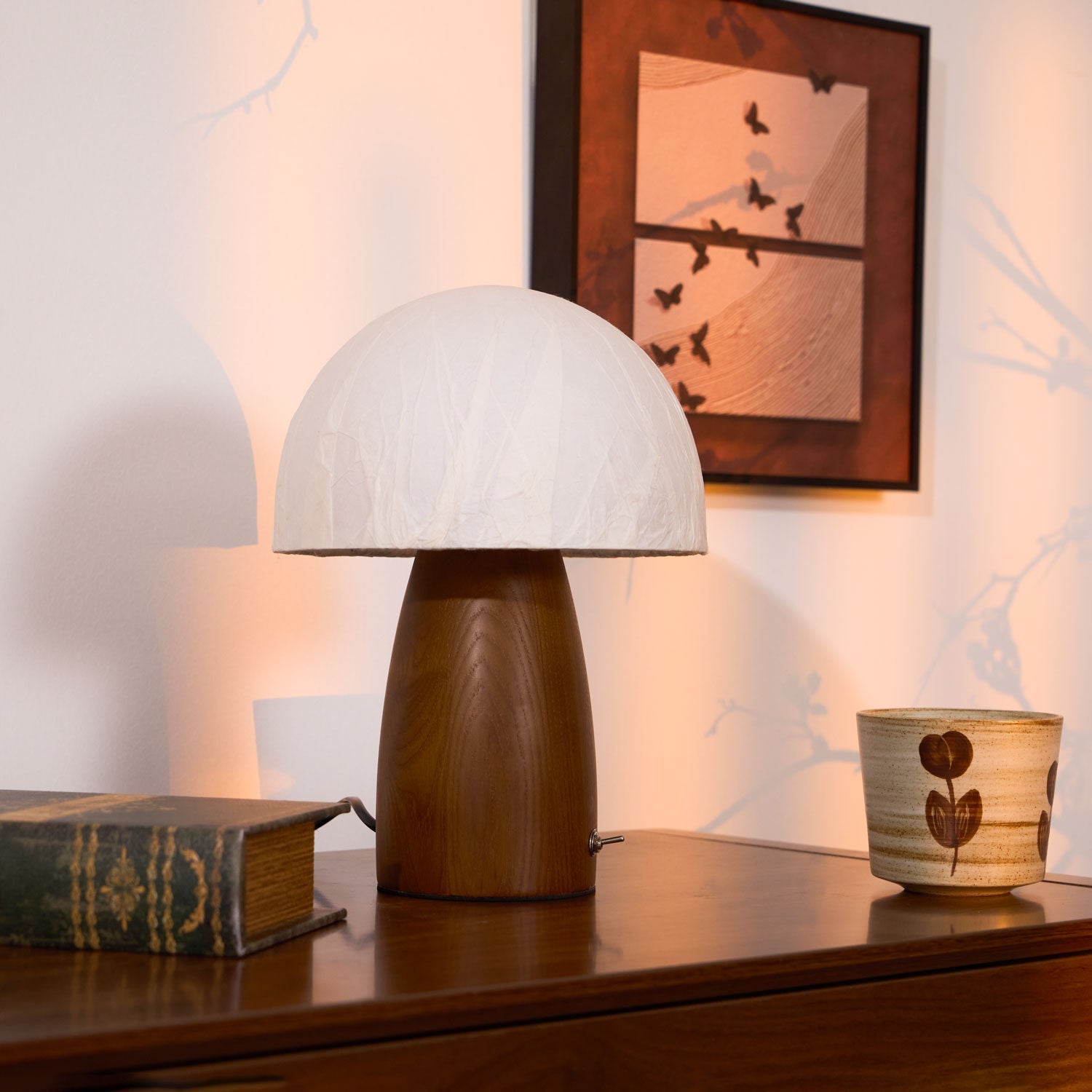 Nimbus Wood & Fabric Table Lamp-Neutral Decor