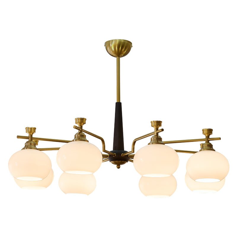 Velirara Traditional Unique Sphere Wood Glass Chandelier-Neutral Decor
