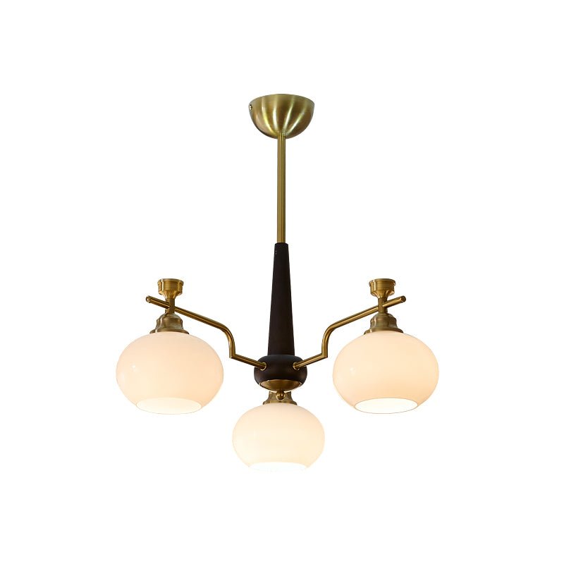 Velirara Traditional Unique Sphere Wood Glass Chandelier-Neutral Decor