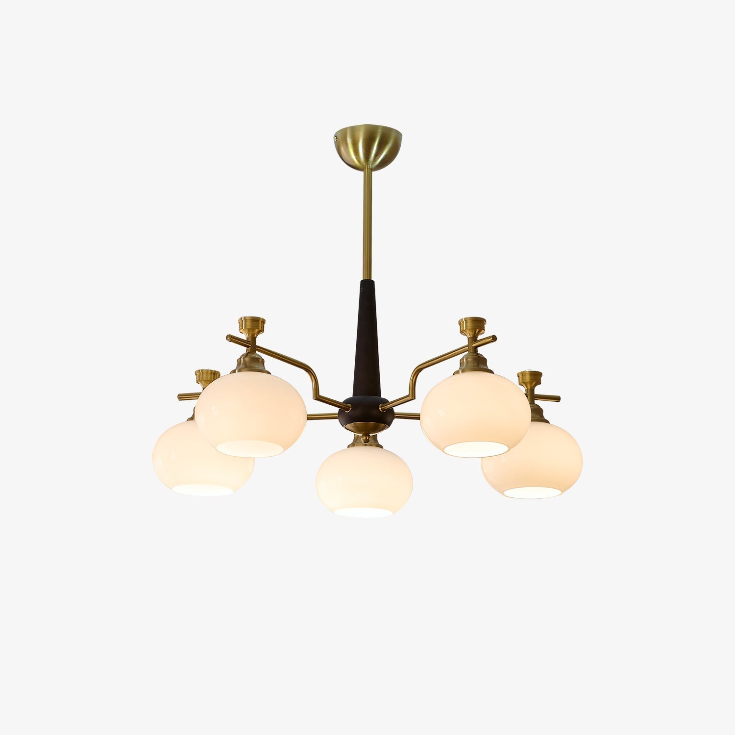 Velirara Traditional Unique Sphere Wood Glass Chandelier-Neutral Decor