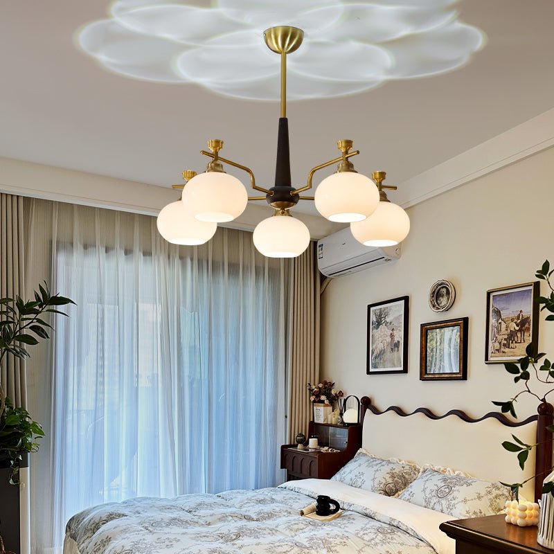 Velirara Traditional Unique Sphere Wood Glass Chandelier-Neutral Decor
