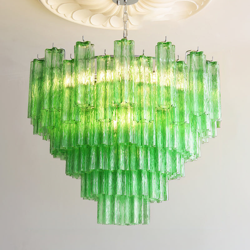 Alistair Chandelier with classic White glass prisms.
