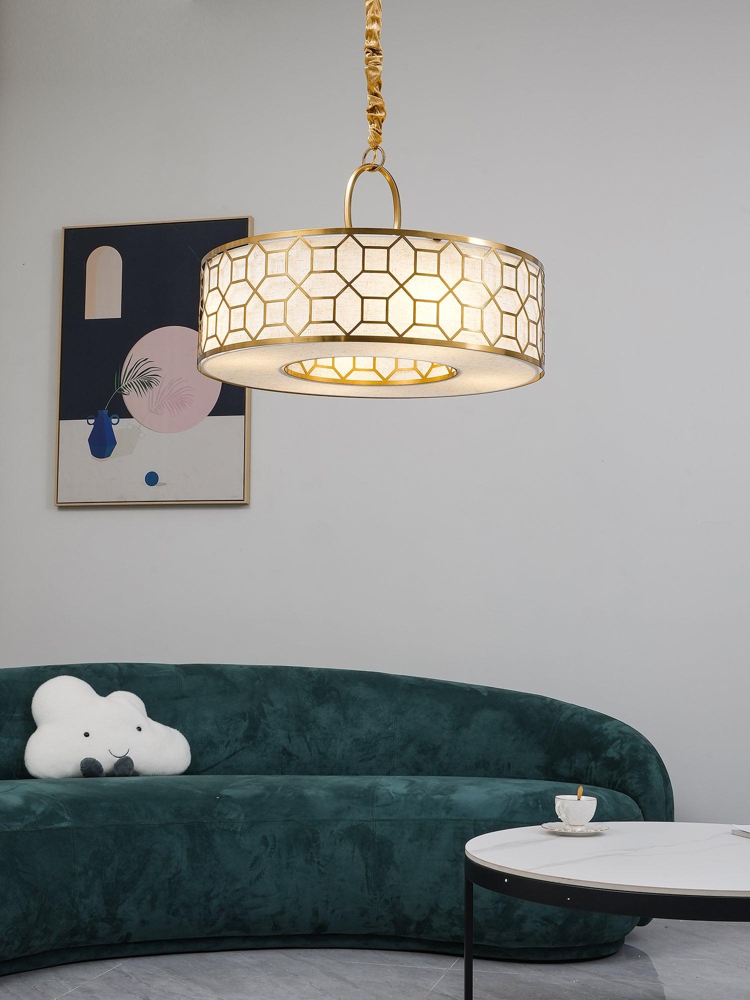 Arshaor Premium Elegance Round Copper Glass Pendant light-Neutral Decor