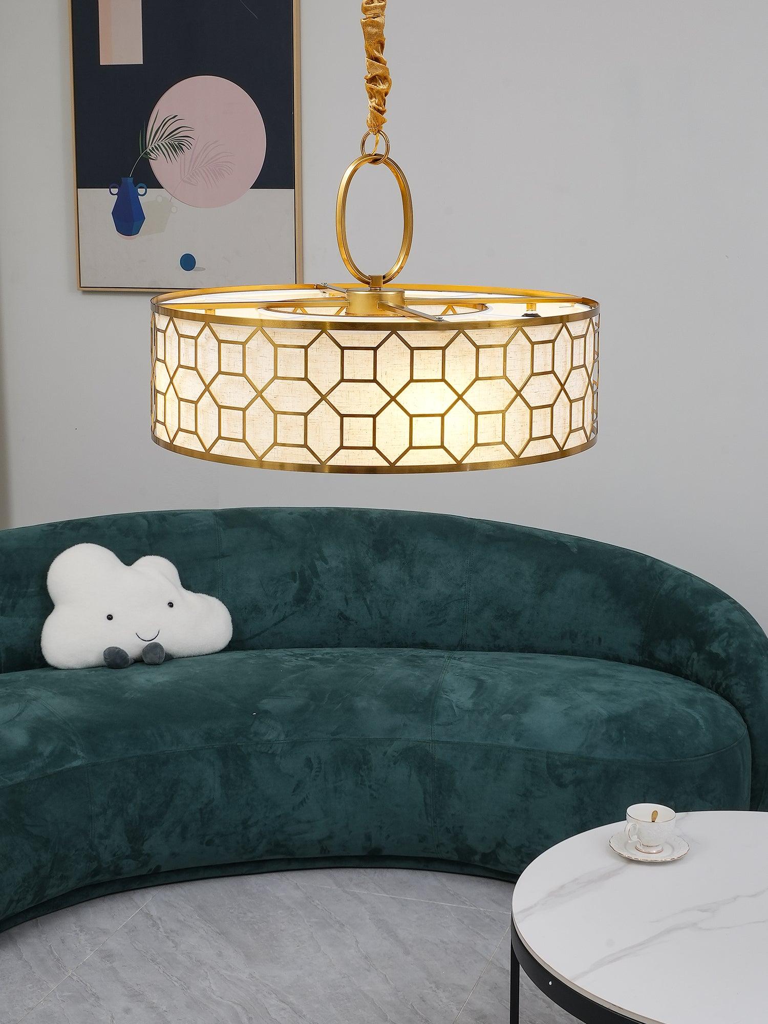 Arshaor Premium Elegance Round Copper Glass Pendant light-Neutral Decor