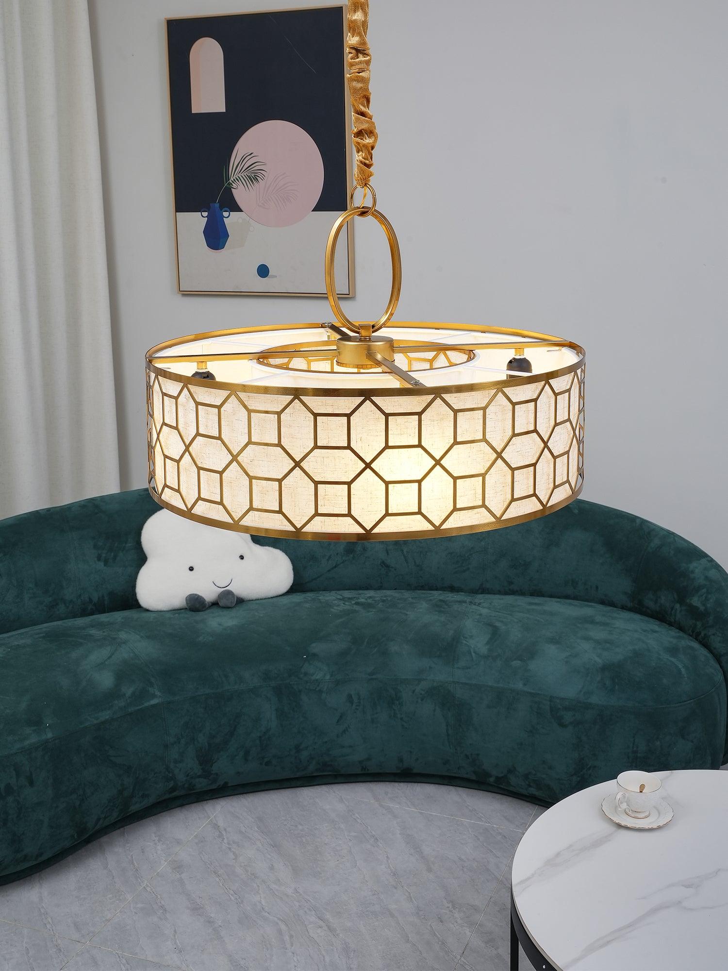 Arshaor Premium Elegance Round Copper Glass Pendant light-Neutral Decor