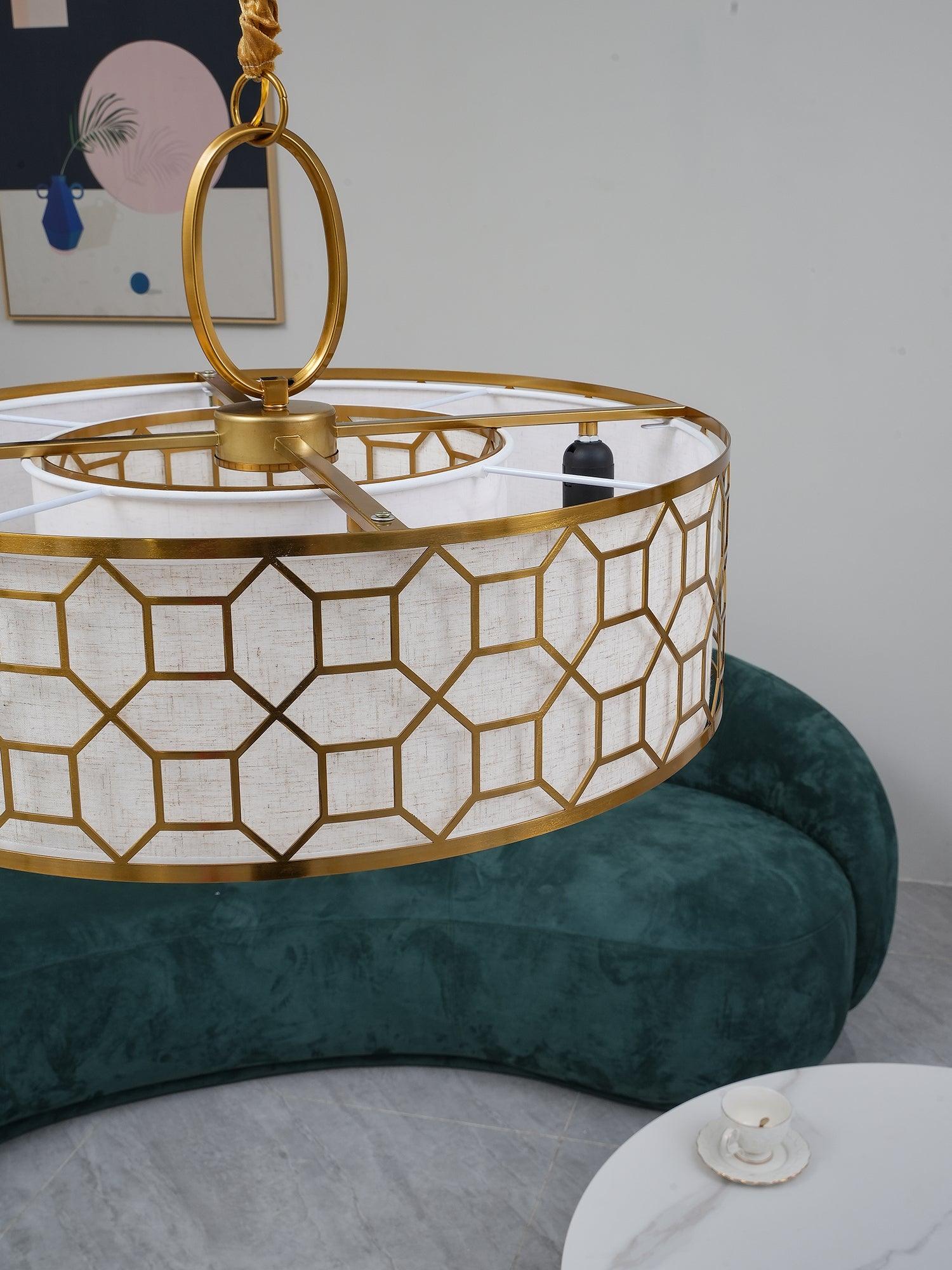 Arshaor Premium Elegance Round Copper Glass Pendant light-Neutral Decor