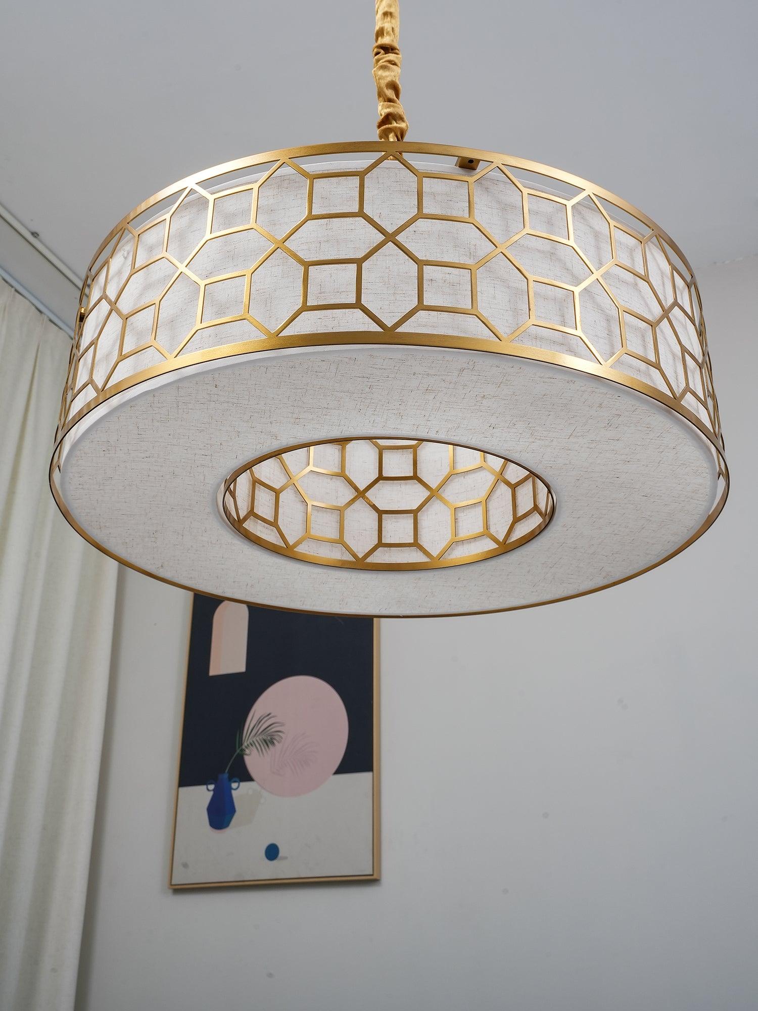 Arshaor Premium Elegance Round Copper Glass Pendant light-Neutral Decor