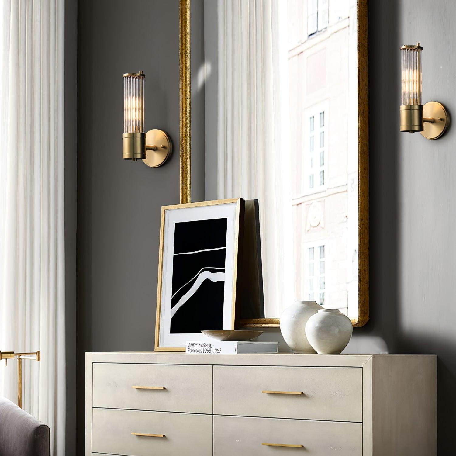 Vevenisra Nordic Art Cylinder Glass Wall Light-Neutral Decor