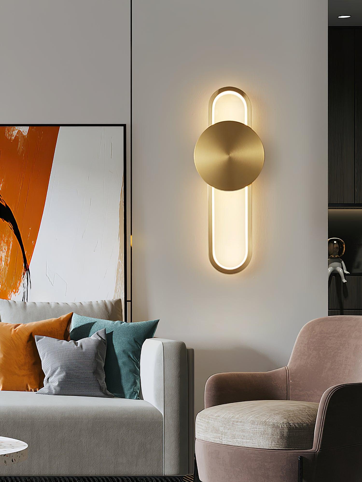Tevelo Modern Minimalist Brass Wall Lamp-Neutral Decor