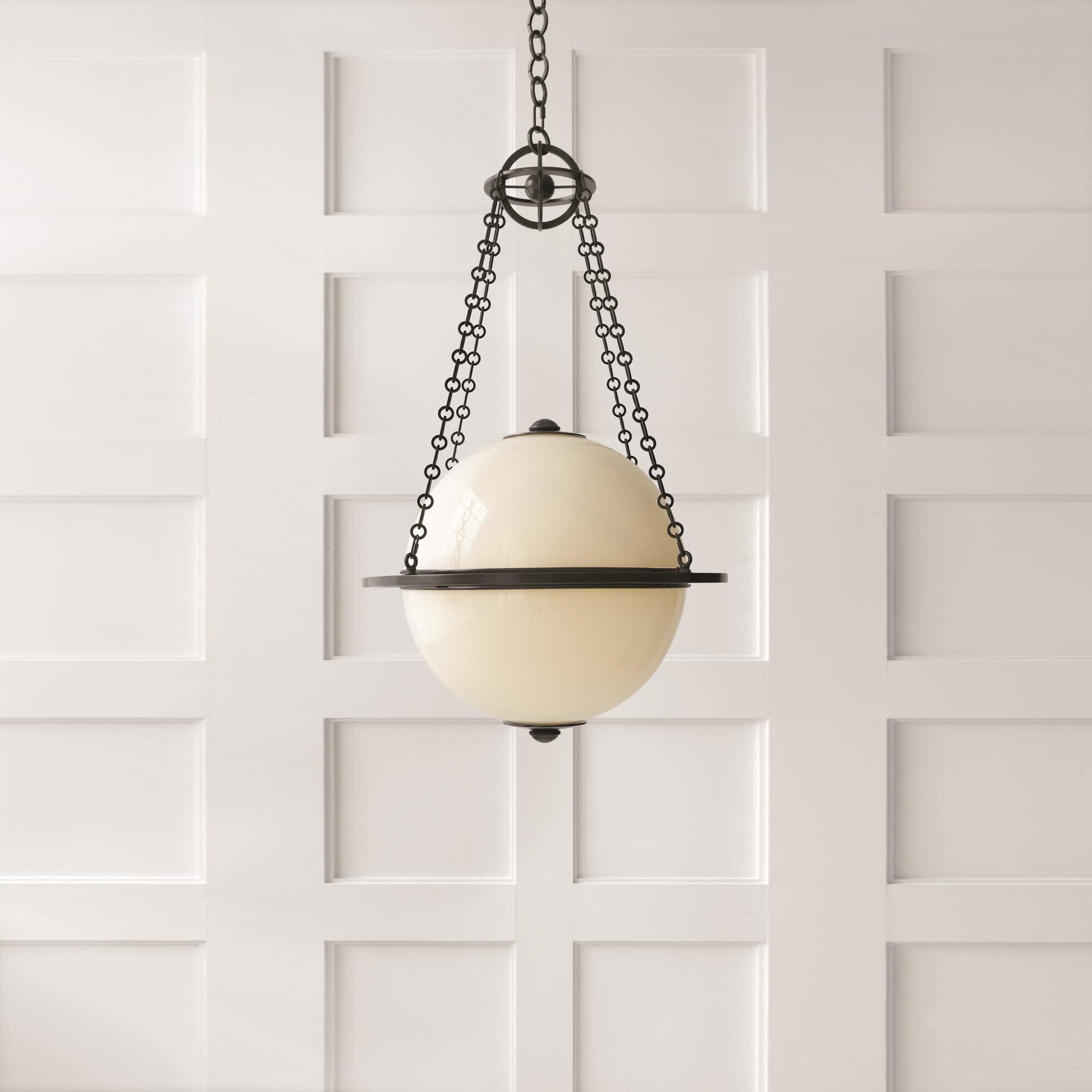 Alora Pendant Lamp in a high-ceiling entryway.