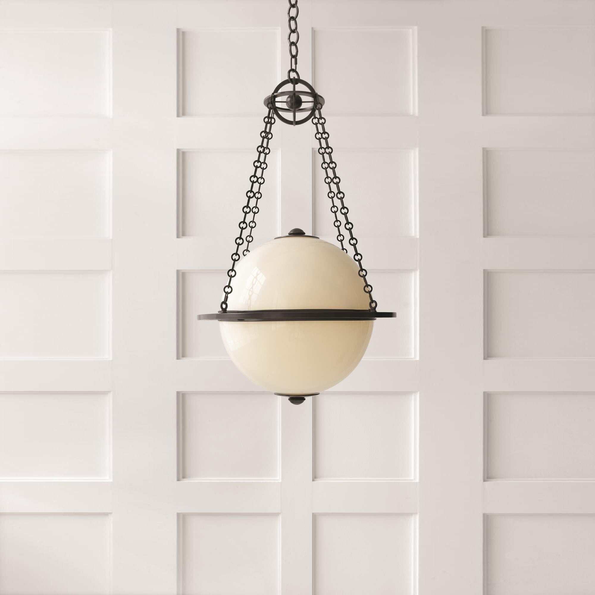 Alora Pendant Lamp in a high-ceiling entryway.