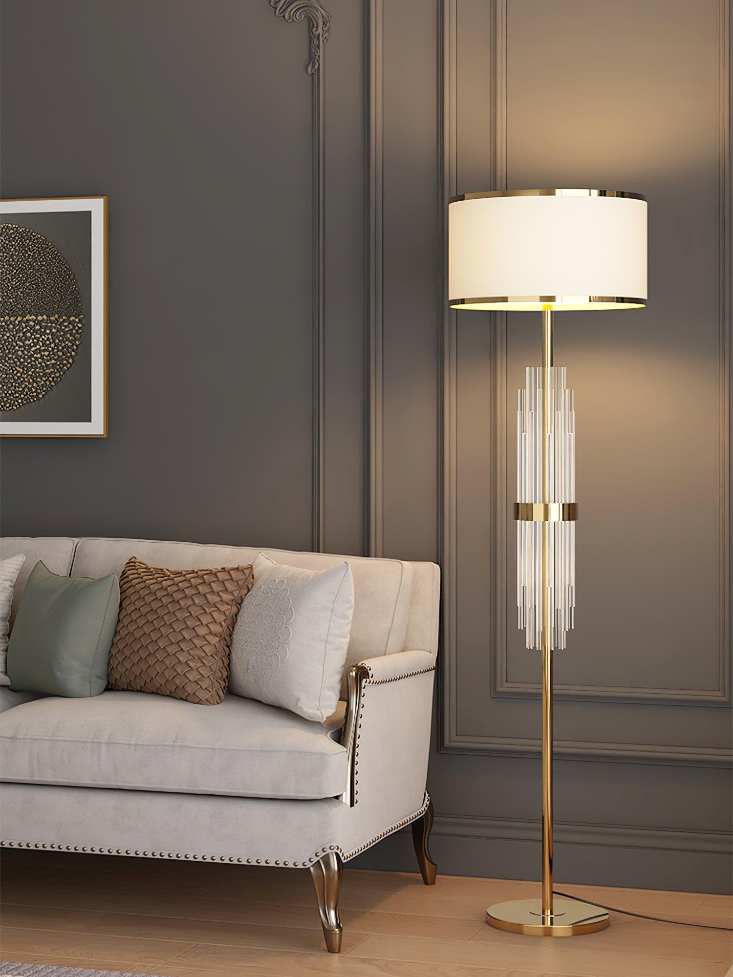 Regalian Fabric Contemporary Floor Lamp-Neutral Decor