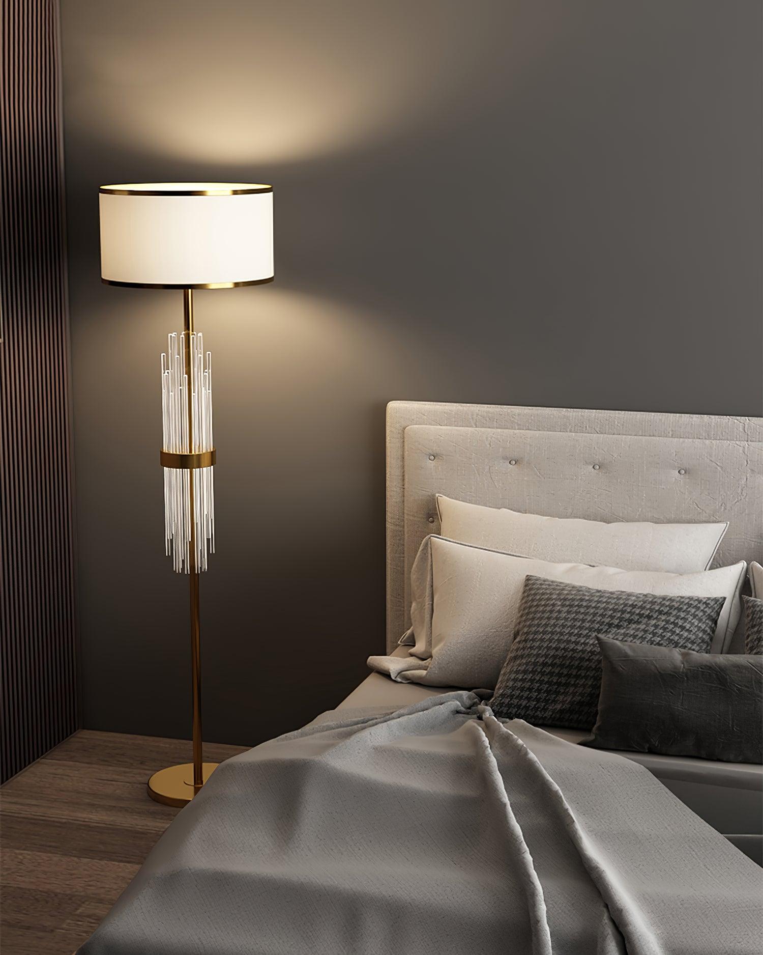 Regalian Fabric Contemporary Floor Lamp-Neutral Decor