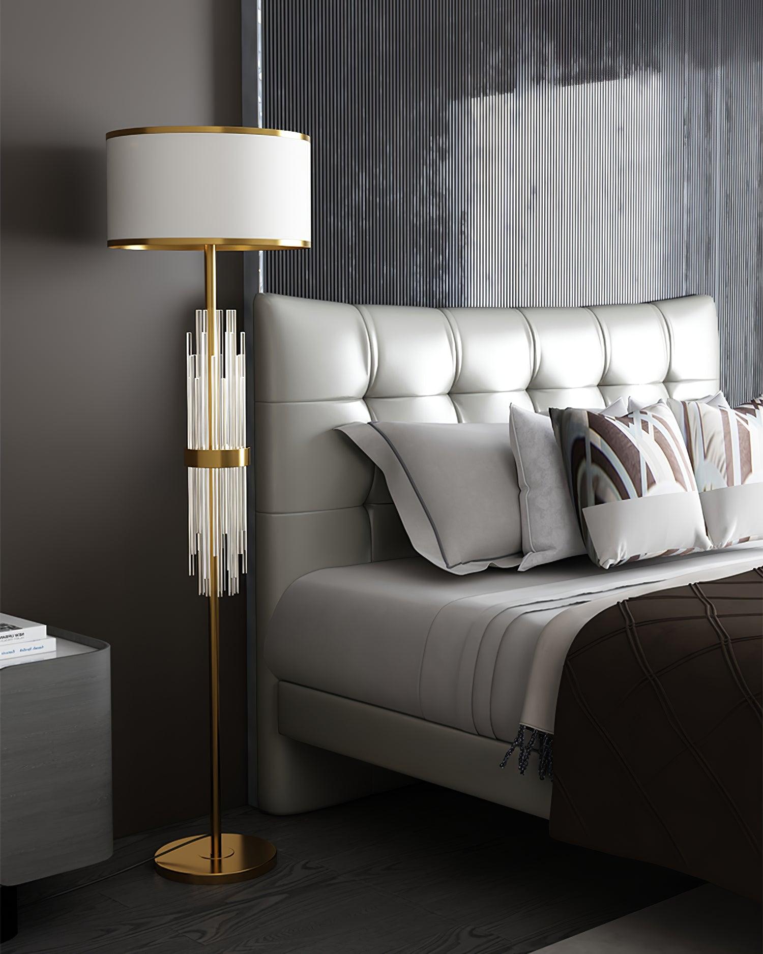 Regalian Fabric Contemporary Floor Lamp-Neutral Decor