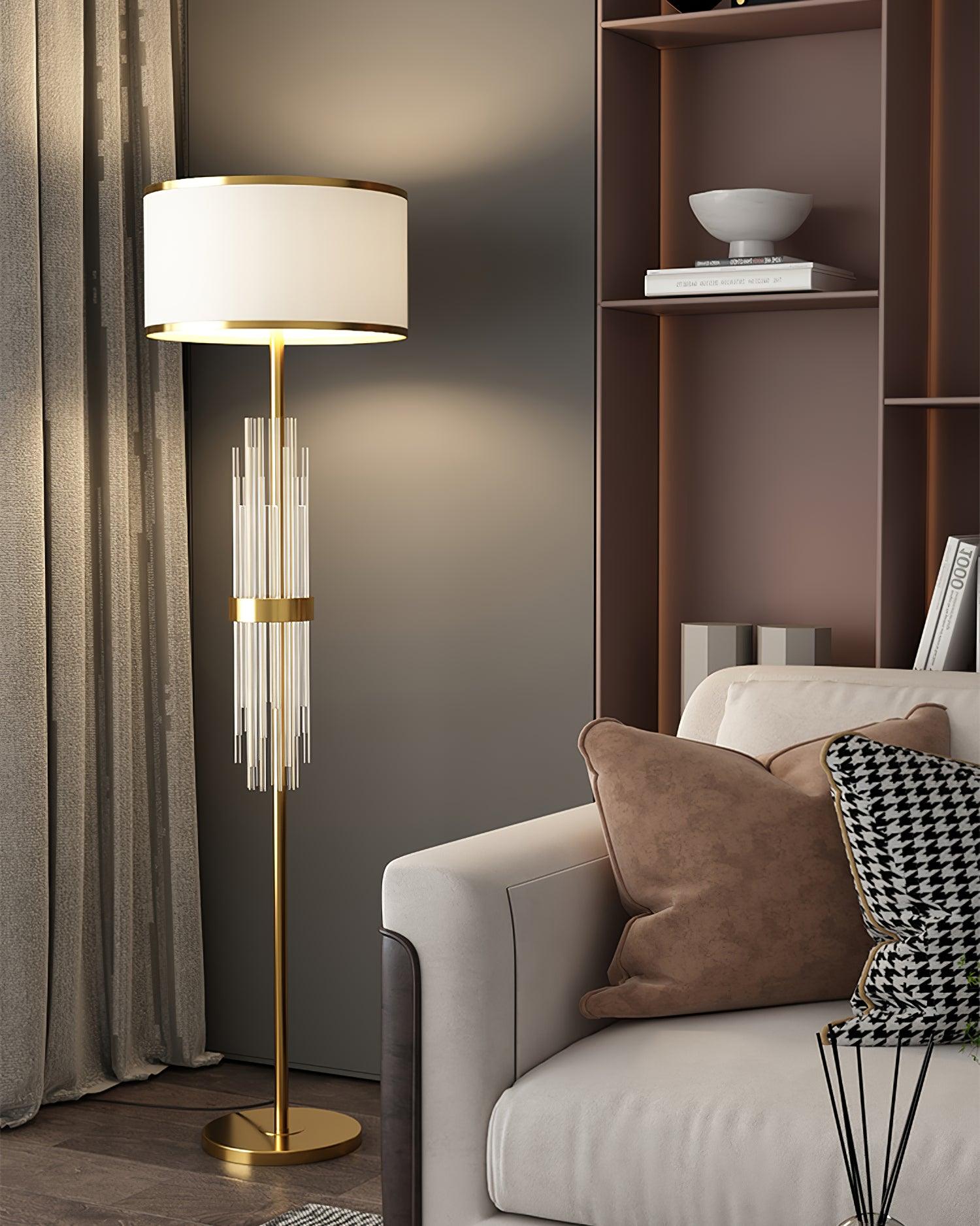 Regalian Fabric Contemporary Floor Lamp-Neutral Decor