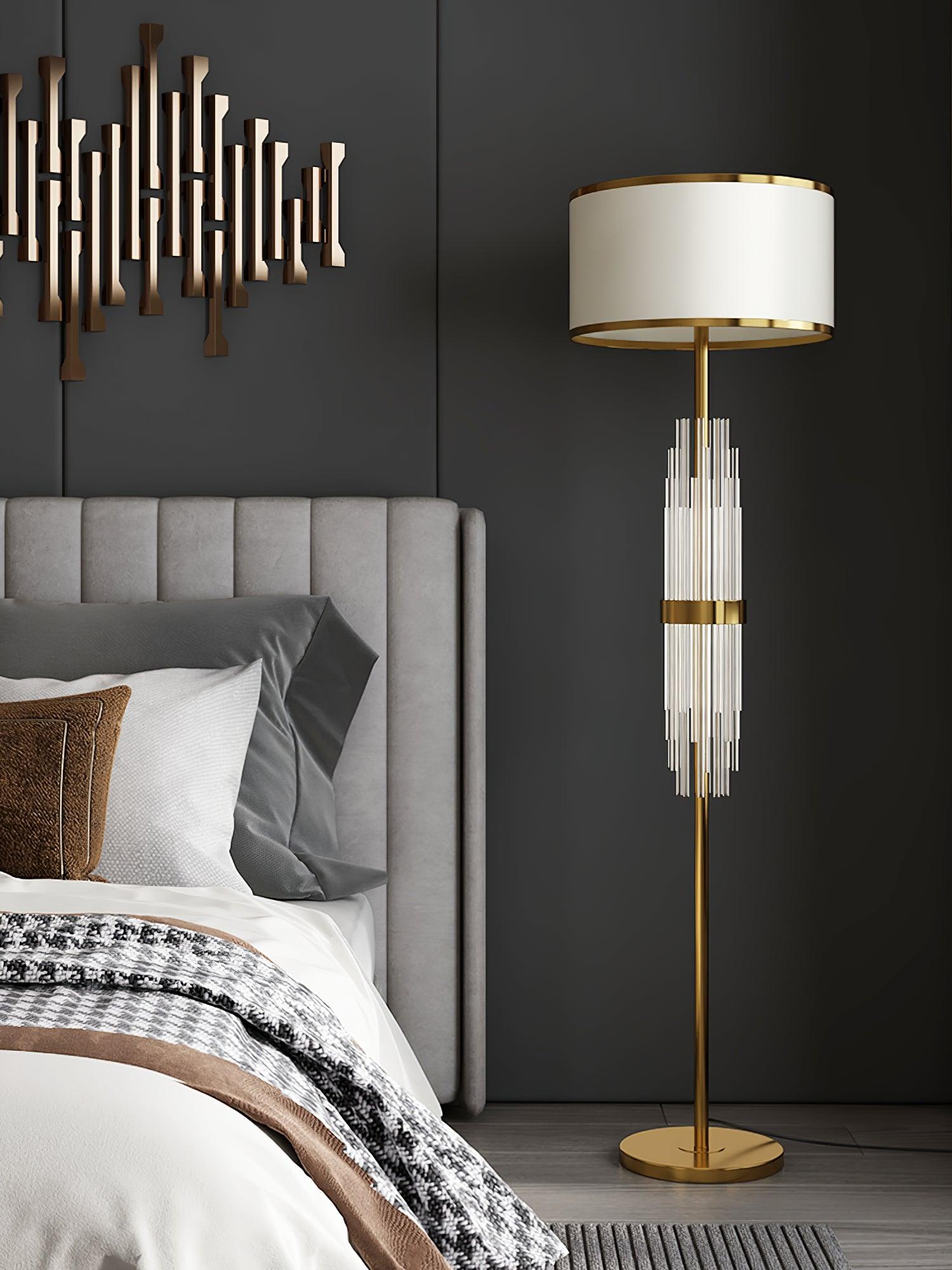 Regalian Fabric Contemporary Floor Lamp-Neutral Decor