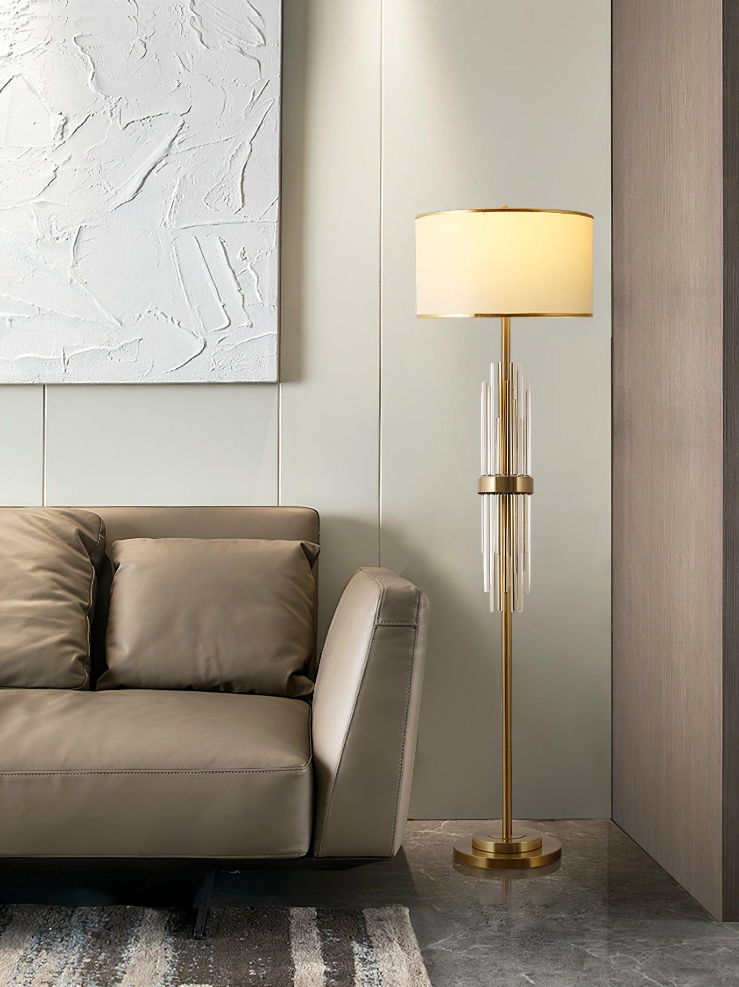 Regalian Fabric Contemporary Floor Lamp-Neutral Decor