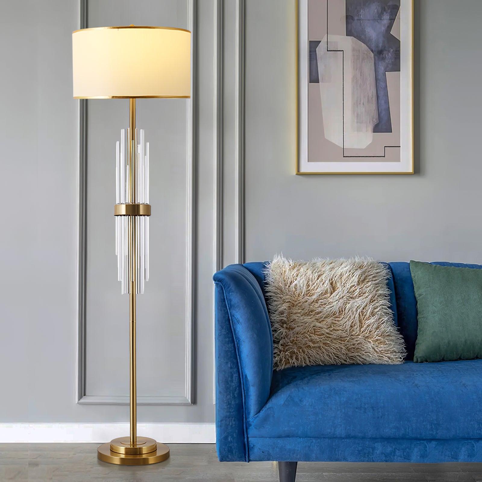 Regalian Fabric Contemporary Floor Lamp-Neutral Decor