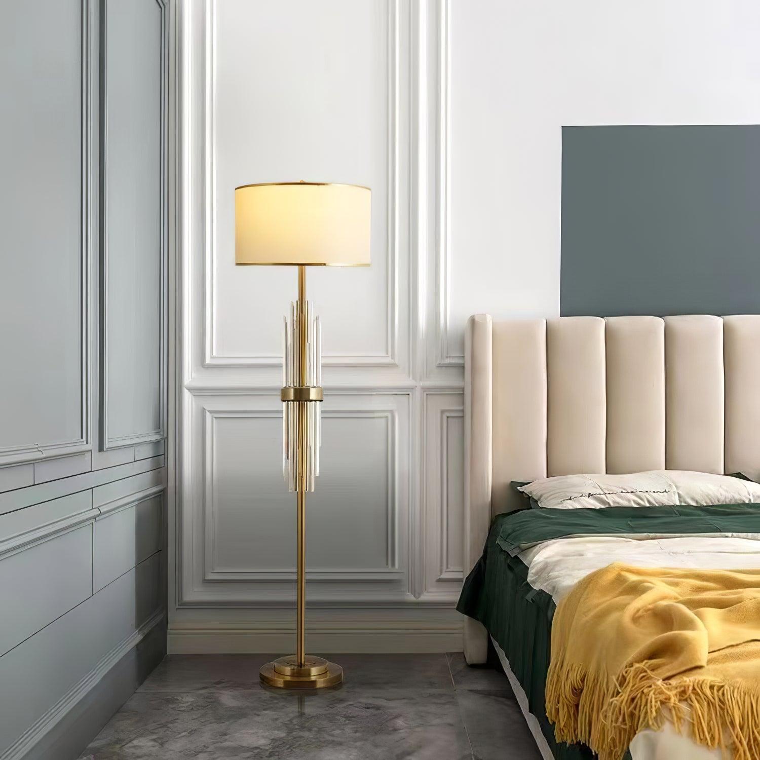 Regalian Fabric Contemporary Floor Lamp-Neutral Decor