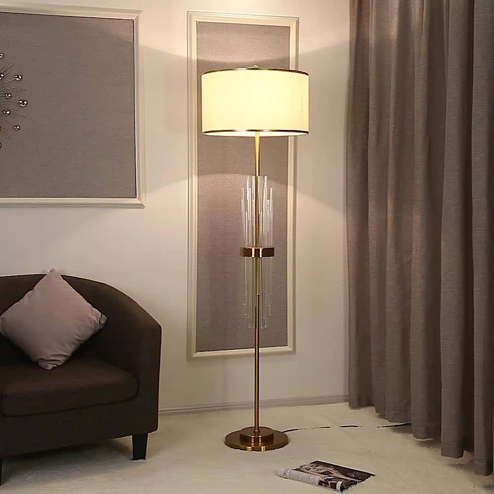 Regalian Fabric Contemporary Floor Lamp-Neutral Decor