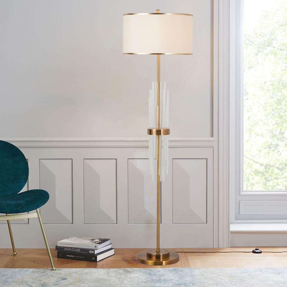 Regalian Fabric Contemporary Floor Lamp-Neutral Decor