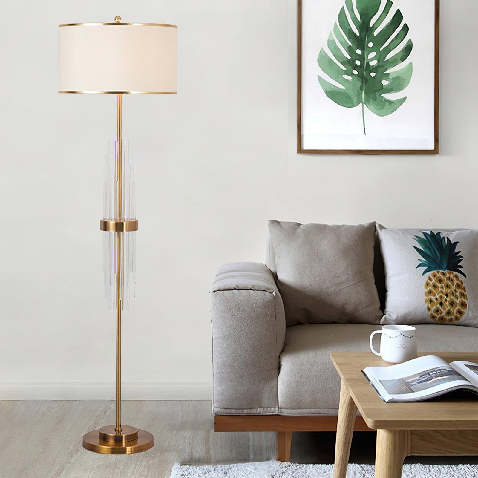 Regalian Fabric Contemporary Floor Lamp-Neutral Decor