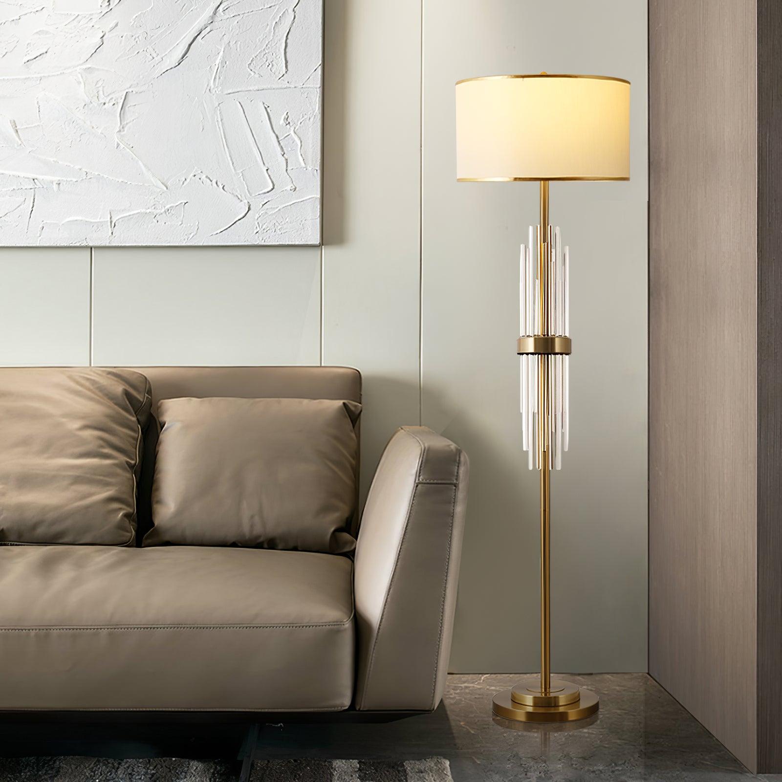 Regalian Fabric Contemporary Floor Lamp-Neutral Decor
