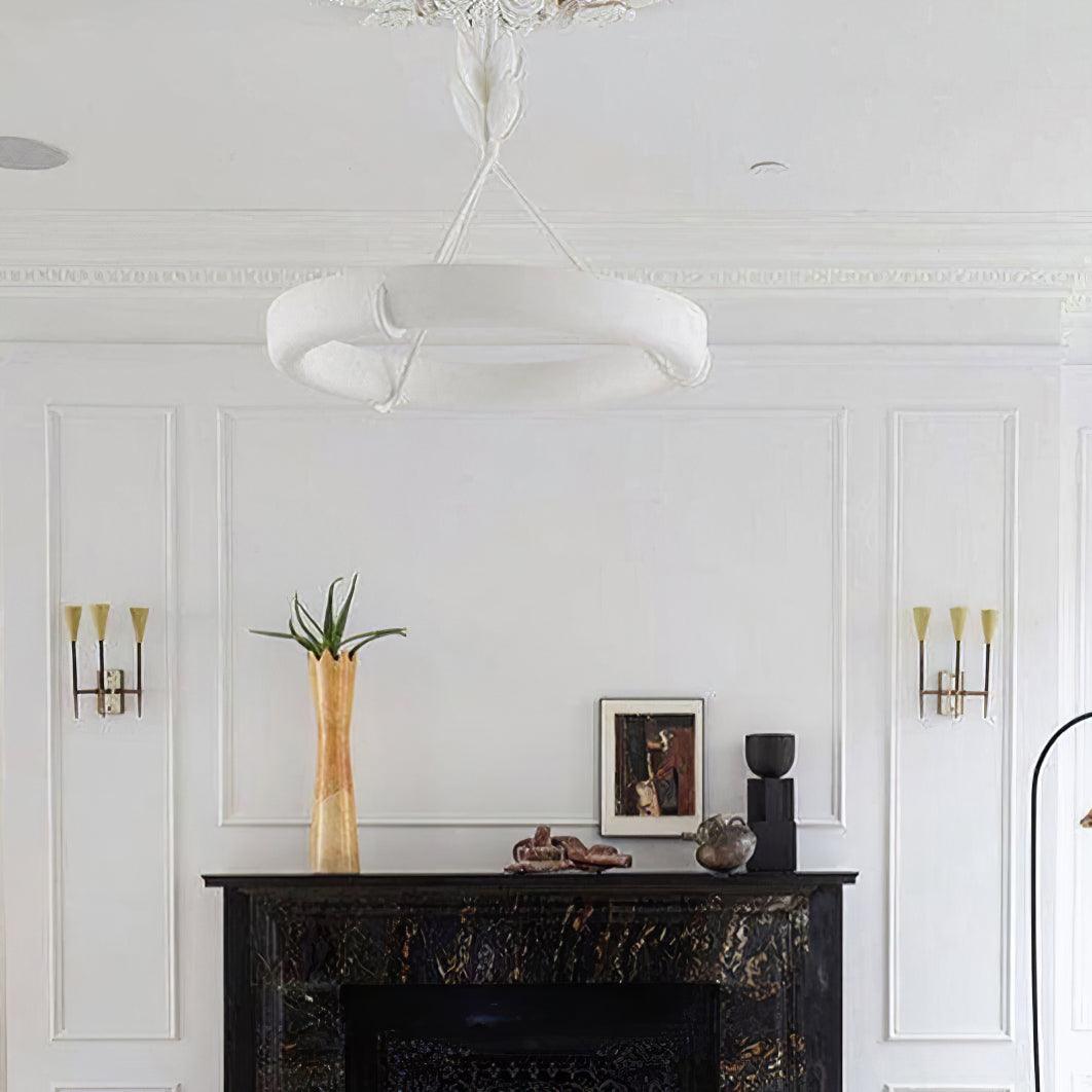 Eixor Chandelier Plaster White Floral Shape Minimalist-Neutral Decor