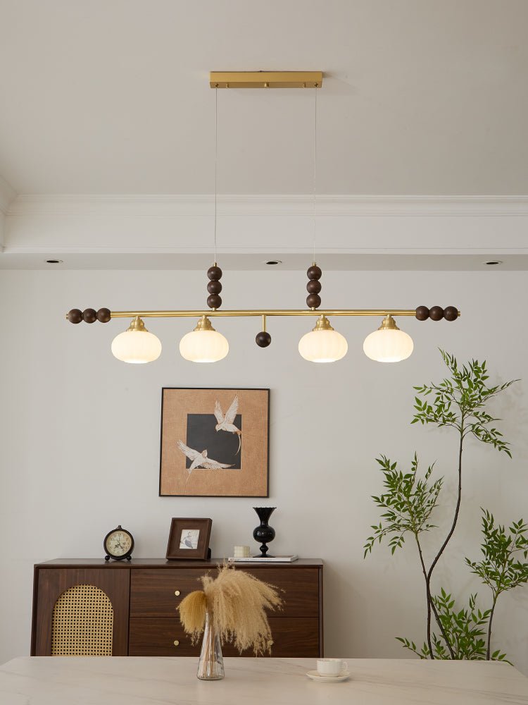 Zerinen Premium Nordic Art Island Glass Wood Pendant Lamp-Neutral Decor