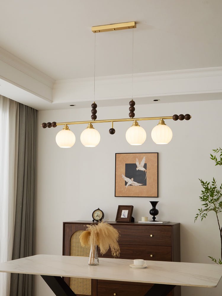 Zerinen Premium Nordic Art Island Glass Wood Pendant Lamp-Neutral Decor